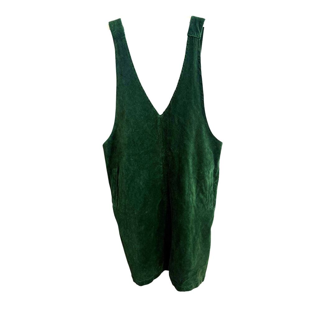 ModCloth Corduroy Green Jumper Dress Retro Style NWT Large